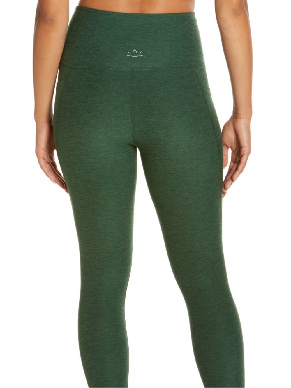 Beyond Yoga Heathered Forest Green High-Rise Leggings